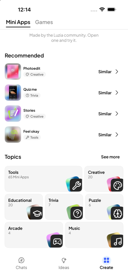 Simulator: topics grid